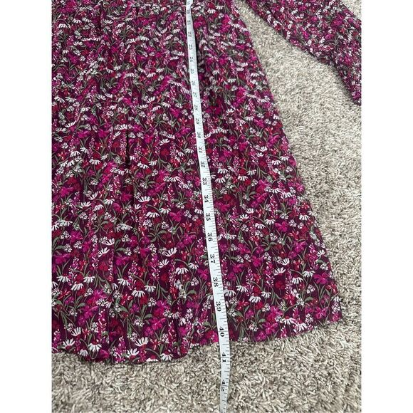 Draper James Long Sleeve Smocked Mini Dress Womens Plus 1X Pink Purple Floral - Picture 9 of 13